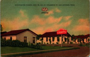Washington Courts Motel HWY 90 San Antonio Texas TX UNP Linen Postcard Unused