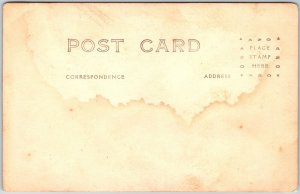 Two Young Children in Winter Wool Clothes Pose for Portrait - Vintage Postcard