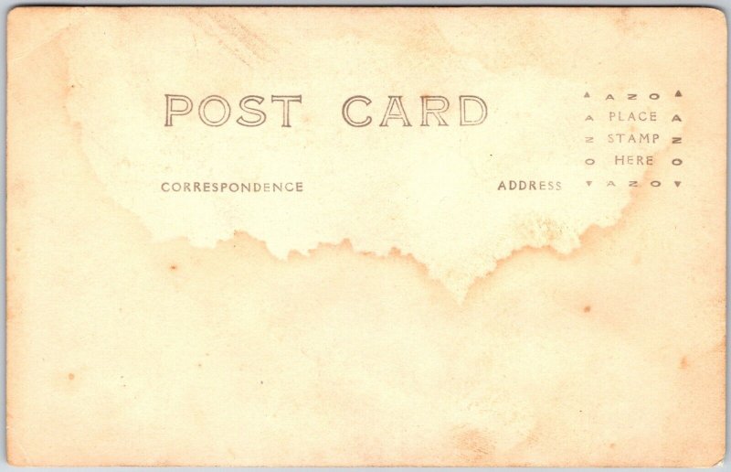 Two Young Children in Winter Wool Clothes Pose for Portrait - Vintage Postcard