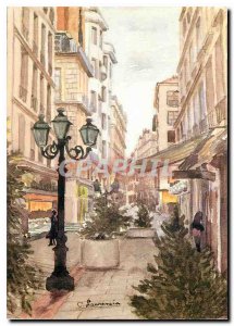 Postcard Modern Watercolor Saint Etienne Rue Camille Collard