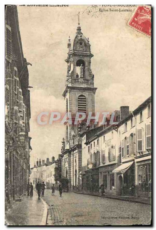 Old Postcard Pont a Mousson Eglise Saint Laurent