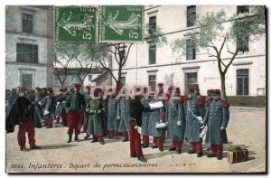 Postcard Old Army Infantry on leave of Departure