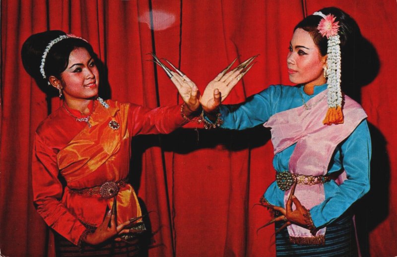 Thailand Attractive Nail Dance Vintage Postcard C356