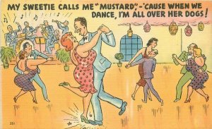 1940s Mustard Dog Dancer Comic Humor #69198 Postcard 21-7986