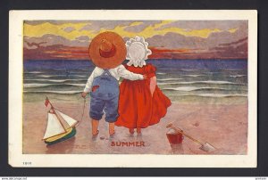 SUNBONNET GIRL - Sunbonnet Seasons - Summer  sailboat, sand pail shovel 1907