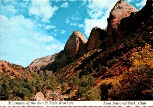 Utah Zion National Park Mountain Of The Sun & Twin Brothers