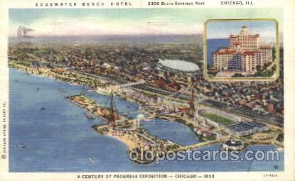 Edgewater Beach Hotel 1933 Chicago, Illinois USA Worlds Fair Exposition Postc...