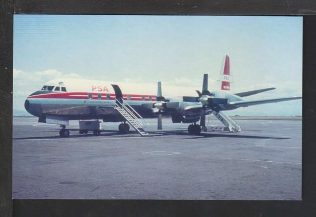 Pacific Southwest Lockheed L-188 Postcard 