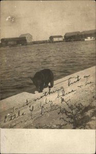 Fort Myers FL Cancel 1909 Bear Pier Bldgs in Background Real Photo Postcard