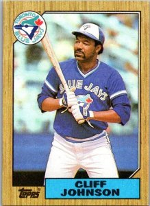 1987 Topps Baseball Card Cliff Johnson Toronto Blue Jays sk3420