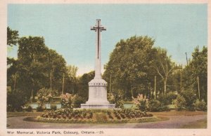 War Memorial Cobourg Ontario Old Canadian Military Postcard