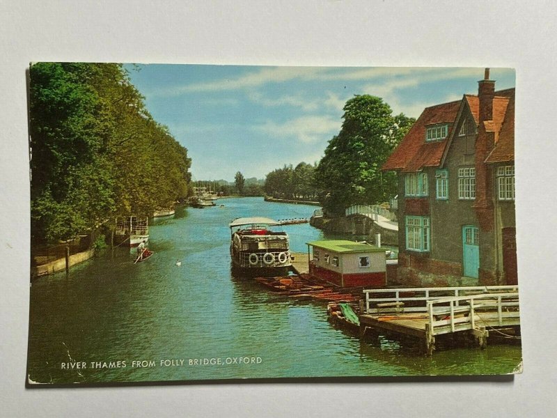 POSTED  SALMON POSTCARD - RIVER THAMES FOLLY BRIDGE OXFORD  (KK1749)