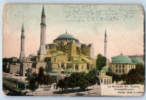 Turkey Postcard La Mosquée Ste. Sophie Constantinople 1907 Antique Posted