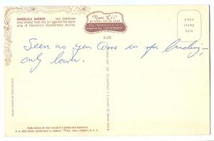 United States, Honolulu Harbor, Hawaii, 1960s used Postcard 