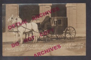 St. Paul MINNESOTA RPPC 1913 ADVERTISING Schroeder Livery Company CARRIAGE Buggy