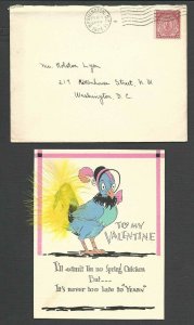 DATED 1934 PPC WASH DC VALENTINE CARD UNSIGNED W/ORGINAL ENVELOPE