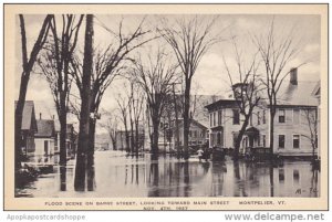 Vermont Montpelier Flood Scene Barre Street Looking Toward Main Street 1927 A...