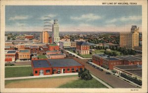 Abilene Texas TX Sky Line Industry Linen Vintage Postcard