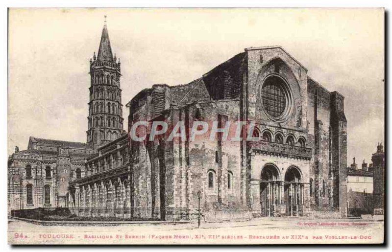 Postcard Old Toulouse St Sernin Basilica