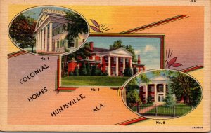 Alabama Huntsville Beautiful Colonial Homes Curteich