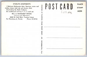 K22/ St Petersburg Florida Postcard Chrome Starlite Apartments 250