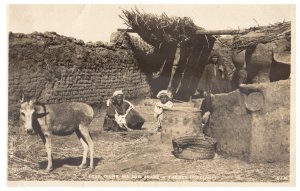 Yard of Arare House Thebes Egypt Postcard