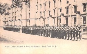 Cadets at Drill in front of Barracks West Point, New York  