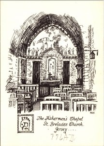 Postcard Jersey Channel Islands Fishermens Chapel St Brelades Church
