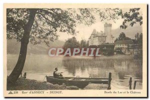 Old postcard Approx Annecy Duingt Edges Lake and Chateau