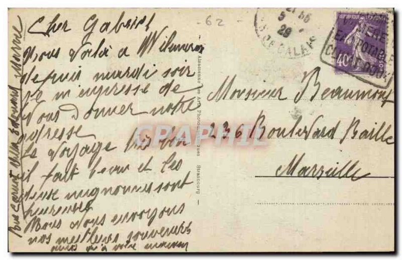 Wimereux - The Beach at high tide - Old Postcard