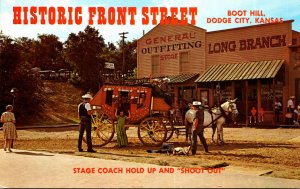 Kansas Dodge City Boot Hill Front Street Stage Coach Hold Up and Shoot Out