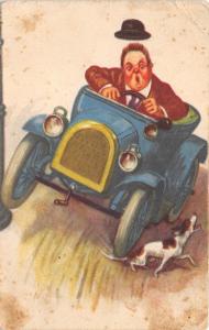 B9752 Voitures Cars Courses Oldtimer Belle Illustration Accident Chien Dog