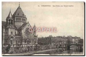 Old Postcard Judaica Jewish Judaca Strasbourg Quai Kleber Israelite Temple Ave.