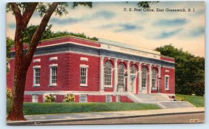 EAST GREENWICH, RI Rhode Island ~ U.S. POST OFFICE c1950s Linen Postcard