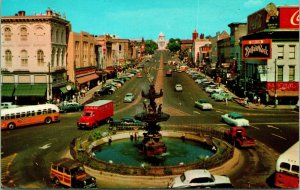 Chrome Postcard 1950s Montgomery Alabama AL Dexter Ave Looking East Cars G16