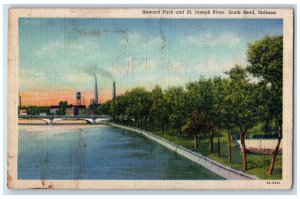 c1930's Howard Park and St. Joseph River South Bend Indiana IN Vintage Postcard 