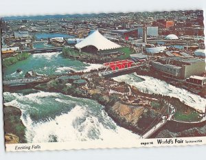 Postcard Exciting Falls, Expo '74, World's Fair, Spokane, Washington