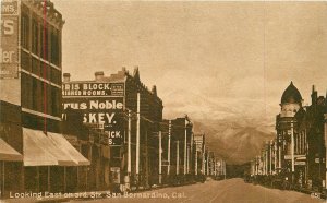 Postcard California San Bernardino Looking East 3rd autos Mitchell 23-5927