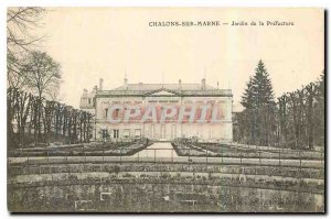 Old Postcard Chalons sur Marne Garden Prefecture