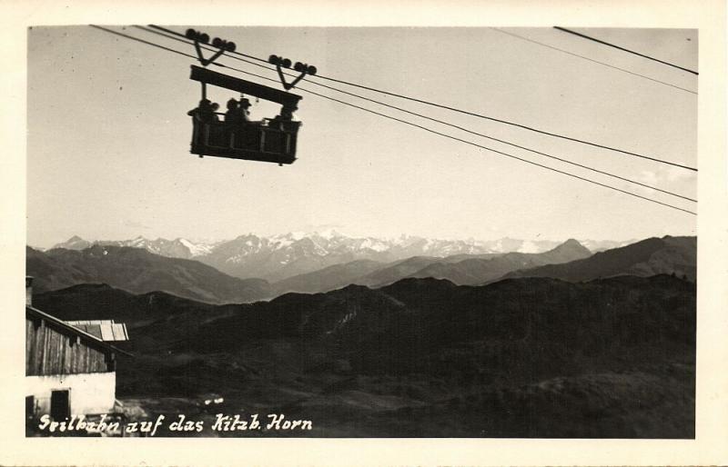 austria, KITZBÜHELER HORN, Tyrol Tirol, Seilbahn (1940s) RPPC Postcard