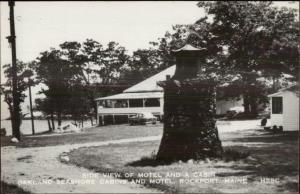 Rockport ME Oakland Park Motel & Cabin Real Photo Postcard