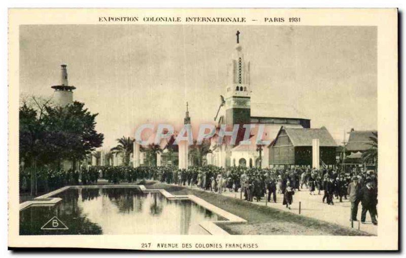 Old Postcard International Colonial Exposition Paris 1931 Avenue Des French C...