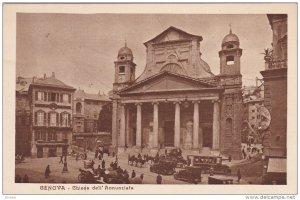 GENOVA, Ligura, Italy, 1900-1910´s; Chiesa Dell'Ammunziafa, Horse Carriages,...