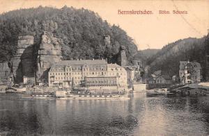 Herrnskretschen Czech Republic panoramic view from river antique pc Z29988