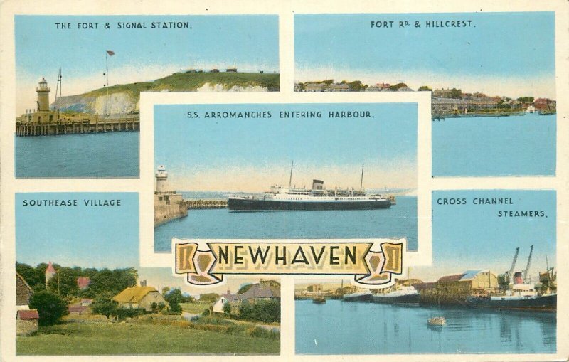 UK England sail & navigation themed postcard New Haven Arromanches ocean liner