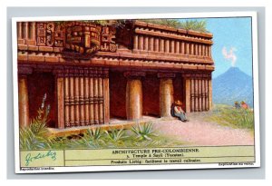 Vintage Liebig Trade Card - French - 2 of the Pre-Colombian Architecture Set