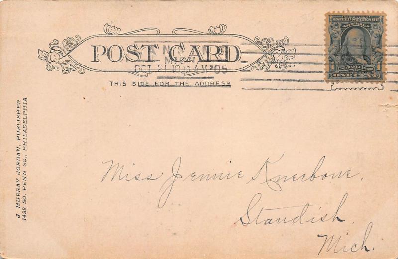 School For The Blind, Lansing, Michigan, Early Postcard, Used in 1905