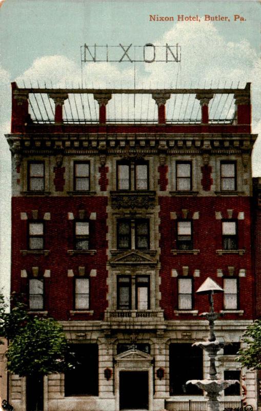 Nixon Hotel, Butler PA C1910 Vintage Postcard A22