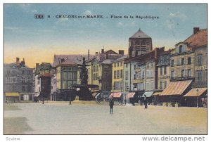 Store Fronts, Place De La Republique, CHALONS-SUR-MARNE (Marne), France, 1900...