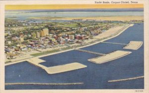 Texas Corpus Christi Aerial View Of Yacht Basin 1951 Curteich